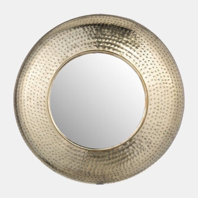 24" Hammered Metal Mirror in Gold - HER Home Design Boutique